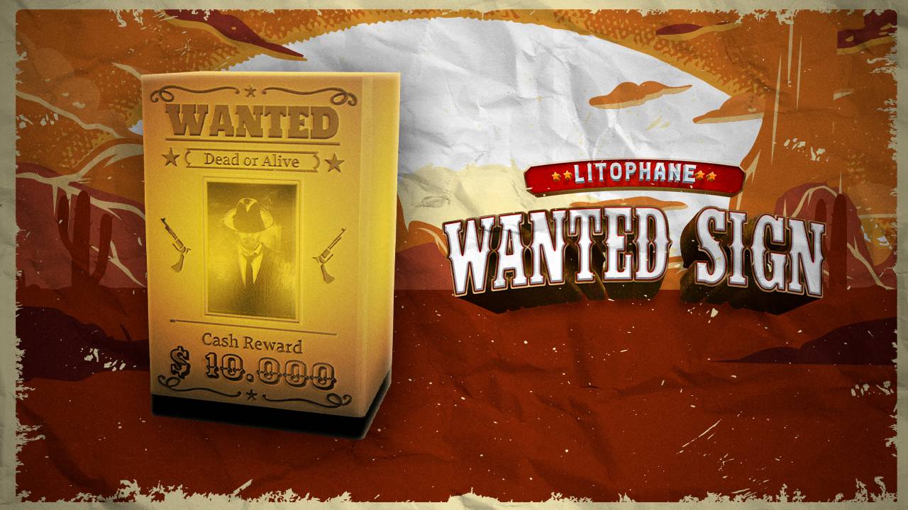 Caixa Luminária Personalizável - Wanted