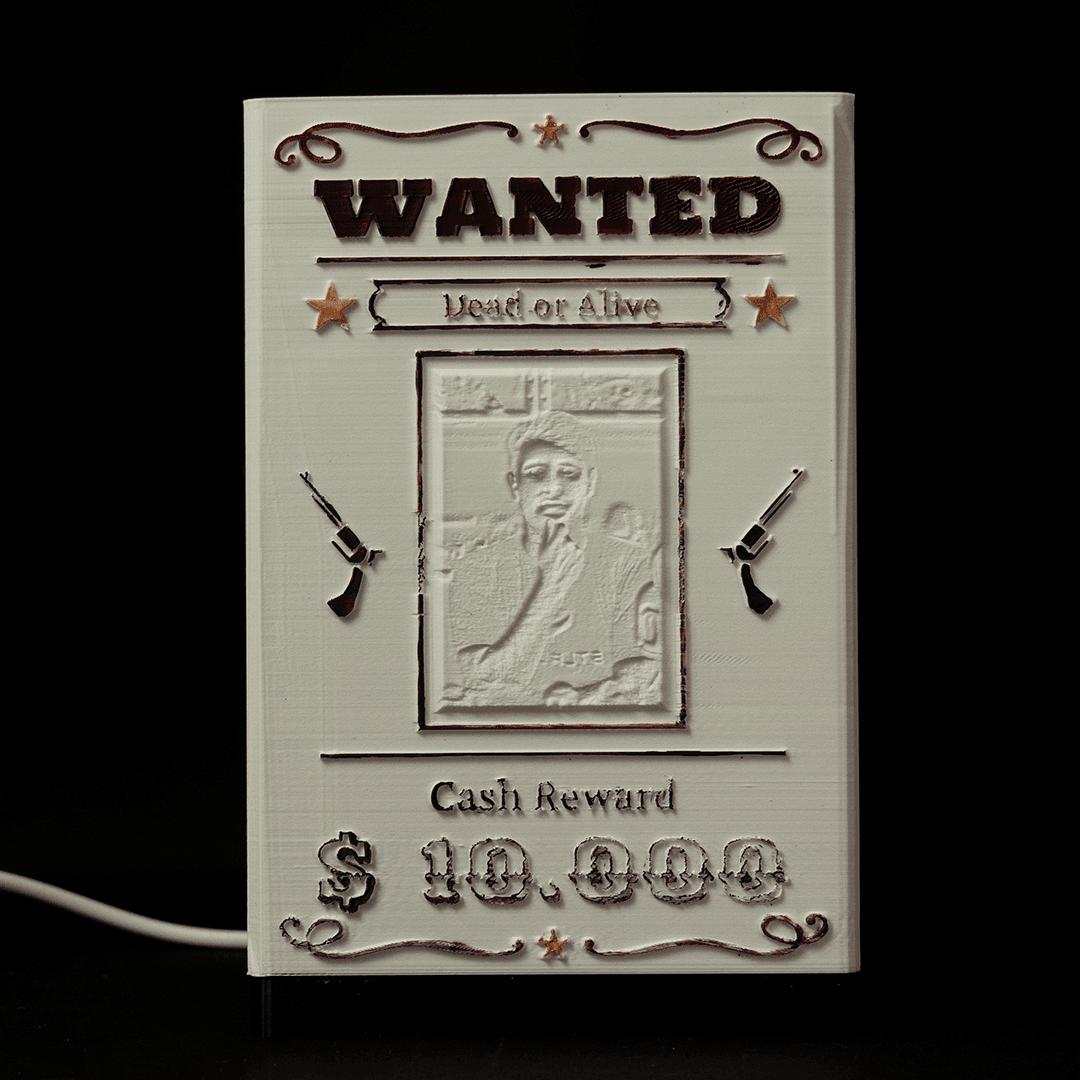 Caixa Luminária Personalizável - Wanted