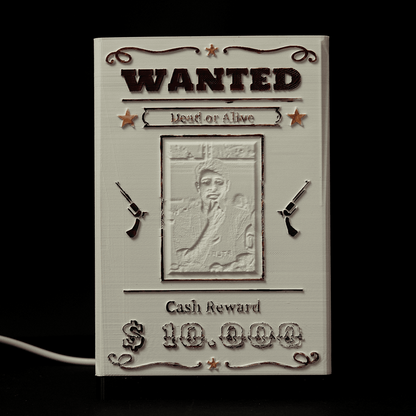 Caixa Luminária Personalizável - Wanted