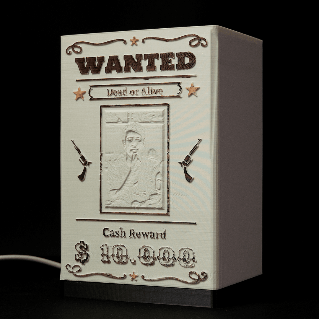 Caixa Luminária Personalizável - Wanted
