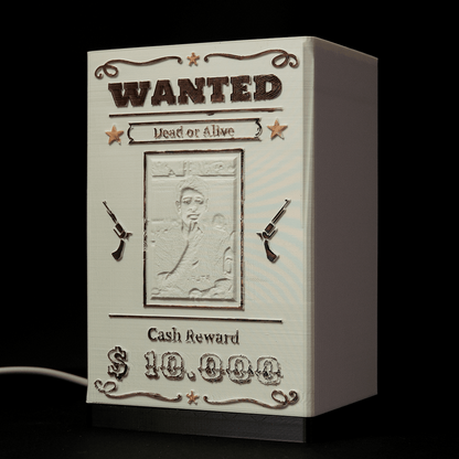Caixa Luminária Personalizável - Wanted