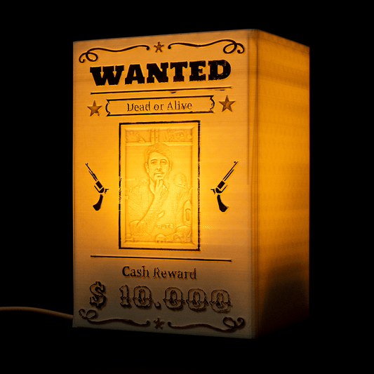 Caixa Luminária Personalizável - Wanted