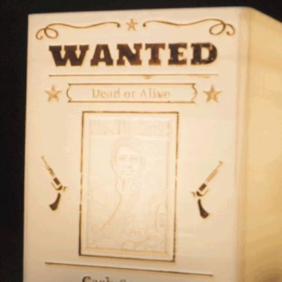 Caixa Luminária Personalizável - Wanted